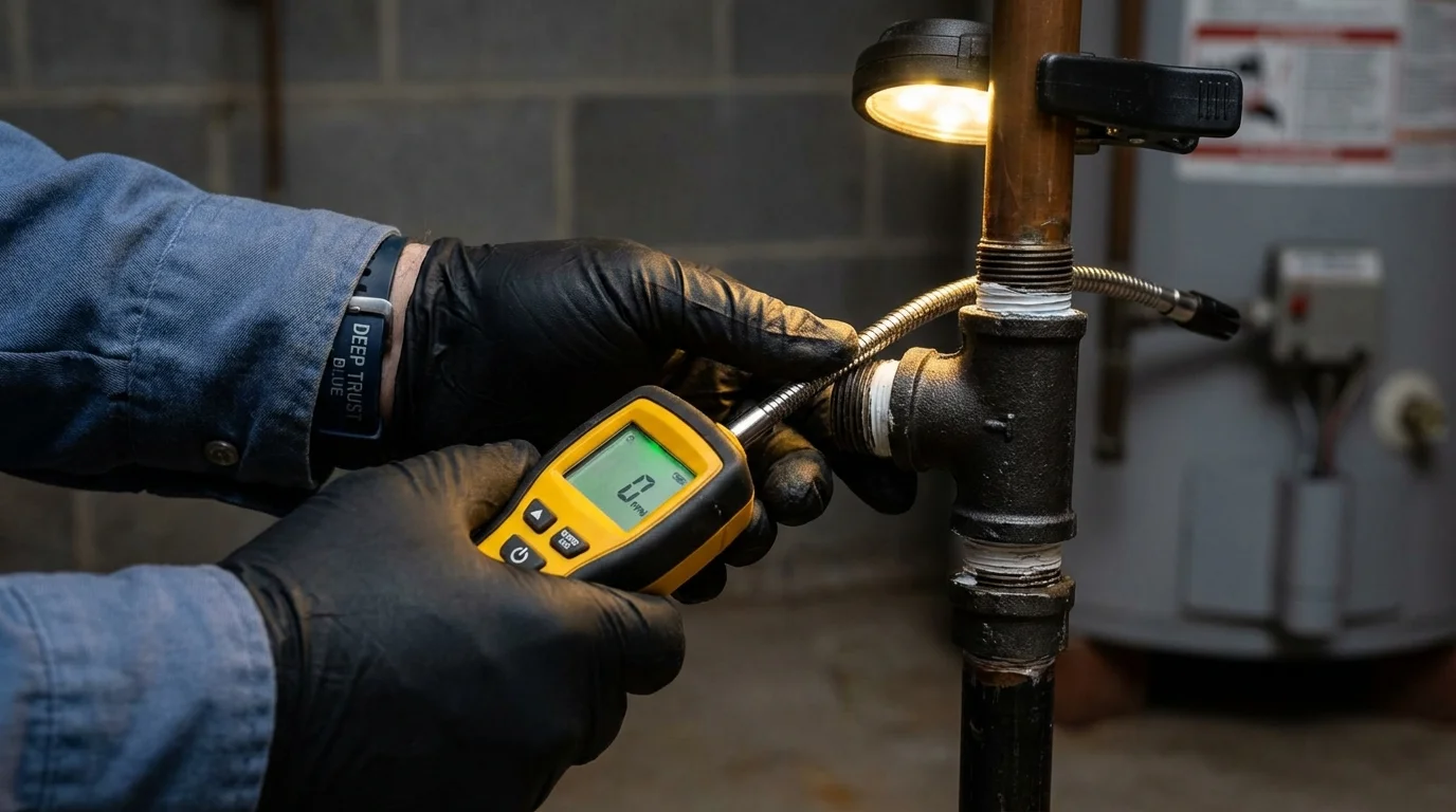 Gas leak detection with electronic sniffer by Johns Plumbing LLC in Minturn